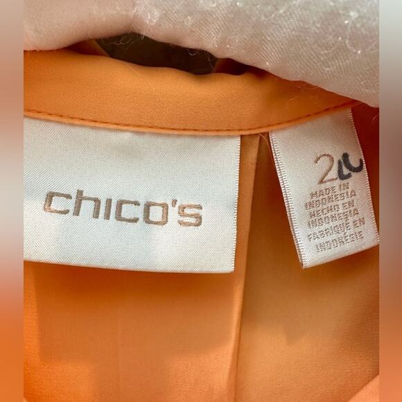 CHICO’S Melon Orange Half Sleeve Tunic Blouse Lightweight | Size 2 Large - Picture 5 of 7